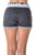 Ladies fashion french terry drawstring cuffed shorts with applique