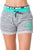 Ladies fashion french terry drawstring cuffed shorts with applique