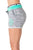 Ladies fashion french terry drawstring cuffed shorts with applique