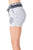 Ladies fashion french terry drawstring cuffed shorts with applique
