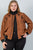 Ladies fashion plus size criss-cross sides bomber jacket