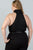 Ladies fashion plus size  cable knit turtleneck sleeveless bodysuit