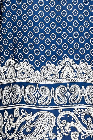 Ladies fashion open front border print woven kimono