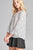 Ladies fashion plus size 3/4 w/bell sleeve round neck dot print crepe woven top