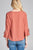 Ladies fashion plus size 3/4 w/bell sleeve round neck dot print crepe woven top