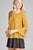 Ladies fashion plus size 3/4 w/bell sleeve round neck dot print crepe woven top