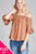 Ladies fashion plus size short sleeve open shoulder w/lace trim sub gauze woven top