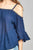 Ladies fashion plus size short sleeve open shoulder w/lace trim sub gauze woven top
