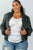 Ladies fashion plus size fully lined peacock pleather bomber jacket