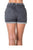 Ladies fashion french terry drawstring cuffed shorts with applique