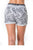 Ladies fashion french terry drawstring cuffed shorts with applique
