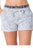 Ladies fashion french terry drawstring cuffed shorts with applique