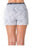 Ladies fashion french terry drawstring cuffed shorts with applique