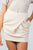 Ladies fashion beige button closure front skirt with side pockets