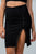 Ladies fashion black pencil mini skirt with snap button side