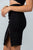 Ladies fashion black pencil mini skirt with snap button side
