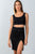 Ladies fashion black pencil mini skirt with snap button side