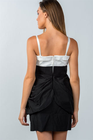 Ladies fashion white and black colorblock mini dress - merchandiserus2