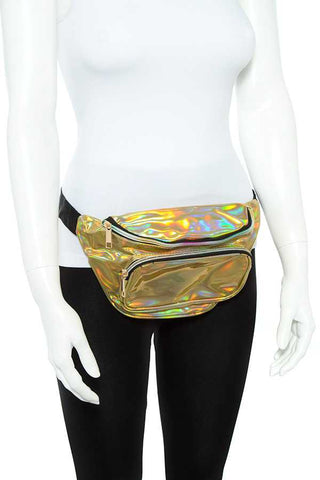 Ladies fashion holographic shiny fanny pack