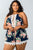 Ladies fashion plus size keyhole back detail sleeveless crochet trim romper