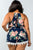 Ladies fashion plus size keyhole back detail sleeveless crochet trim romper
