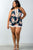 Ladies fashion plus size keyhole back detail sleeveless crochet trim romper