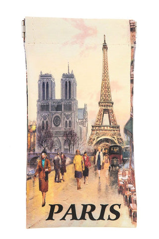 Vintage parins print snap bag glass case