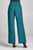 Ladies fashion plus size self ribbon detail long wide leg woven pants