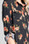 Ladies fashion plus size 3/4 roll up sleeve front pocket detail flower print stretch knit shirts