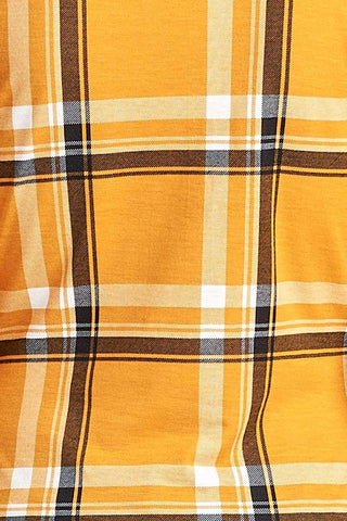 Ladies fashion plus size 3/4 roll up sleeve front pocket detail plaid check print stretch knit shirts