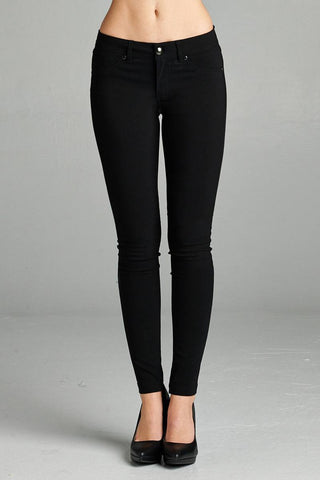 Ladies fashion plus size basic 5 pocket shape long pants