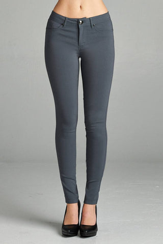 Ladies fashion plus size basic 5 pocket shape long pants