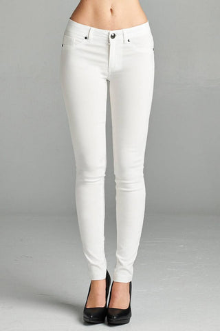 Ladies fashion plus size basic 5 pocket shape long pants