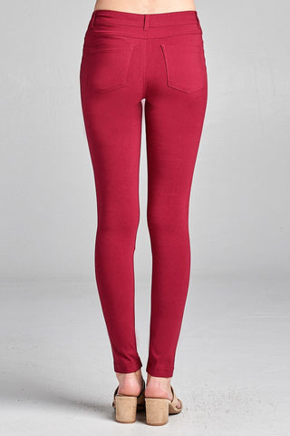 Ladies fashion plus size basic 5 pocket shape long pants