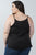 Ladies fashion plus size floral crochet hi-low top