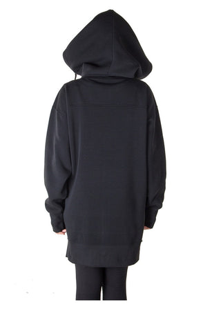 Ladies fashion fleece zip up sweatshirt oversize long hoodie outerwear jacket with applique