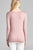 Ladies fashion long sleeve v-neck front twisted rayon spandex crepe top