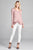 Ladies fashion long sleeve v-neck front twisted rayon spandex crepe top