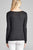 Ladies fashion long sleeve v-neck front twisted rayon spandex crepe top