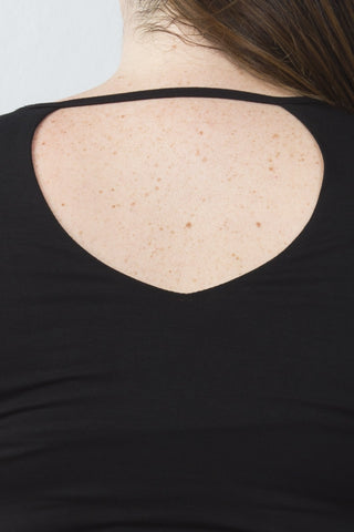 Ladies fashion plus size scoopneck keyhole casual top