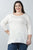 Ladies fashion plus size 3/4 bow back keyhole top