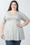 Ladies fashion plus size 3/4 sleeves solid knit tunic top