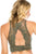 Ladies fashion floral lace high-neck bralette racerback w/keyhole