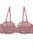 Ladies fashion floral lace overlay demi bra w/underwire