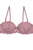 Ladies fashion floral lace overlay demi bra w/underwire