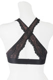 Ladies fashion high neck mesh & lace bralette