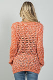 Ladies fashion button down closure crochet knitted color-block cardigan