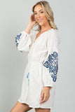 Ladies fashion embroidered sleeves boho dress - merchandiserus2