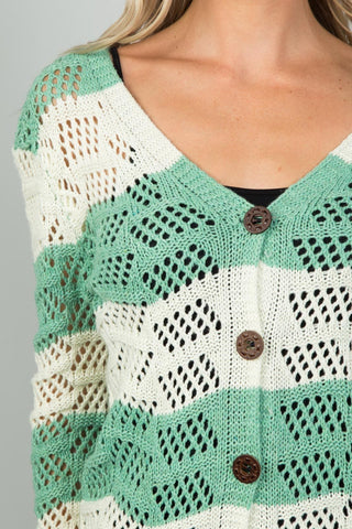 Ladies fashion  open knit cardigan