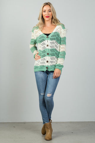 Ladies fashion  open knit cardigan